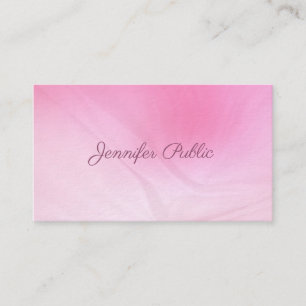 Luxurious Modern Handwritten Pink Template Elegant Business Card