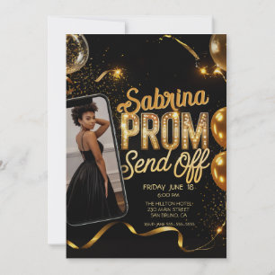 Luxurious Modern Photo Prom Send Off Graduation Invitation