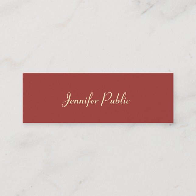 Luxurious Modern Template Elegant Colours Trendy Mini Business Card (Front)