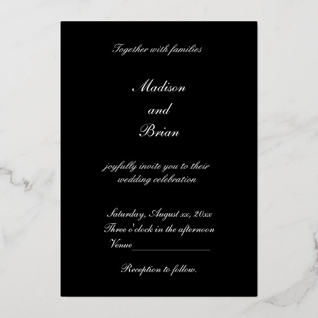 Luxurious Monochrome: Black & White, Invitation (Front)