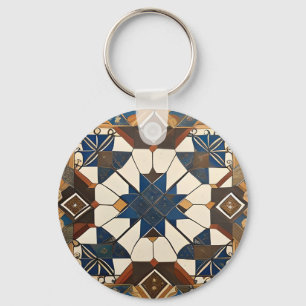 Luxurious Moroccan Zellige patterns Key Ring
