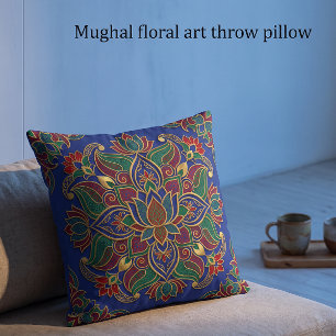 Luxurious Mughal Floral Art Diwali Cushion