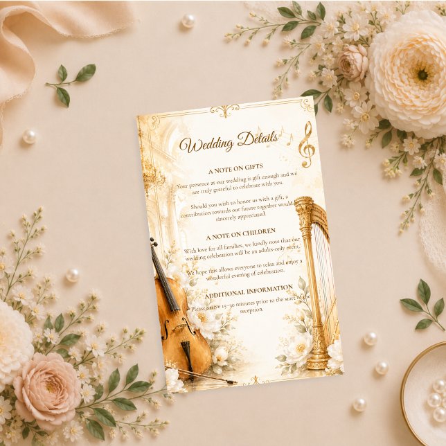 Luxurious Musical Elegance Wedding  Enclosure Card (Creator Uploaded)