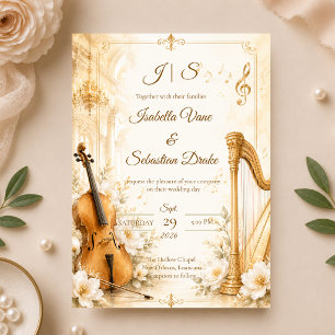 Luxurious Musical Elegance Wedding Invitation
