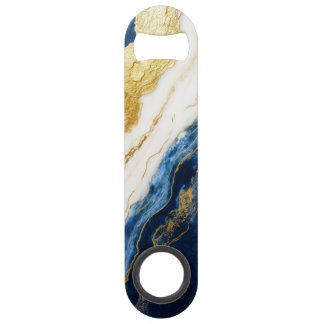 Luxurious Navy Blue & Gold Leaf Marble