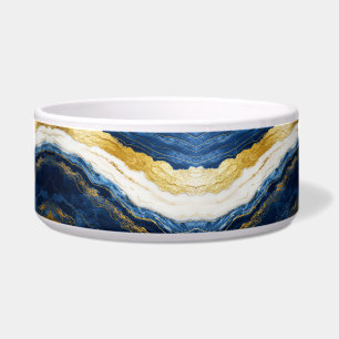 Luxurious Navy Blue & Gold Leaf Marble