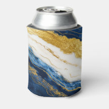 Luxurious Navy Blue & Gold Leaf Marble