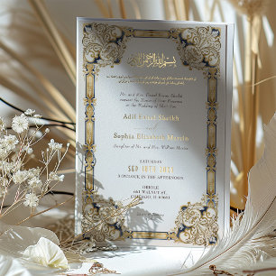 Luxurious Navy Gold Cream Islamic Wedding