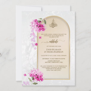 Luxurious Nikkah Wedding Invitation   Hydrangeas