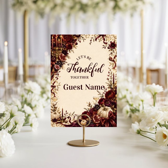 Luxurious Opulent Thanksgiving Soirée Place Card (Creator Uploaded)