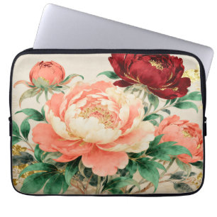 Luxurious Peony Floral Bouquet Laptop Sleeve