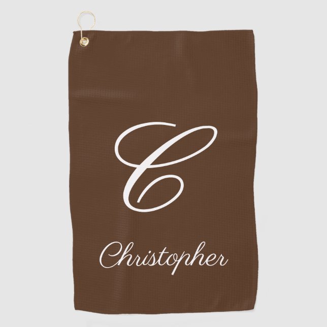 Luxurious Personalised Name + Initial Golf Towel (Front)