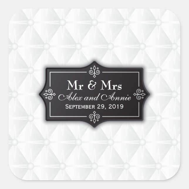 Luxurious Personalised Wedding Sticker Seal (Front)