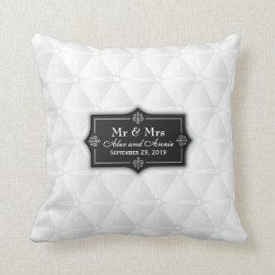 Luxurious Personalised Wedding Throw Pillow