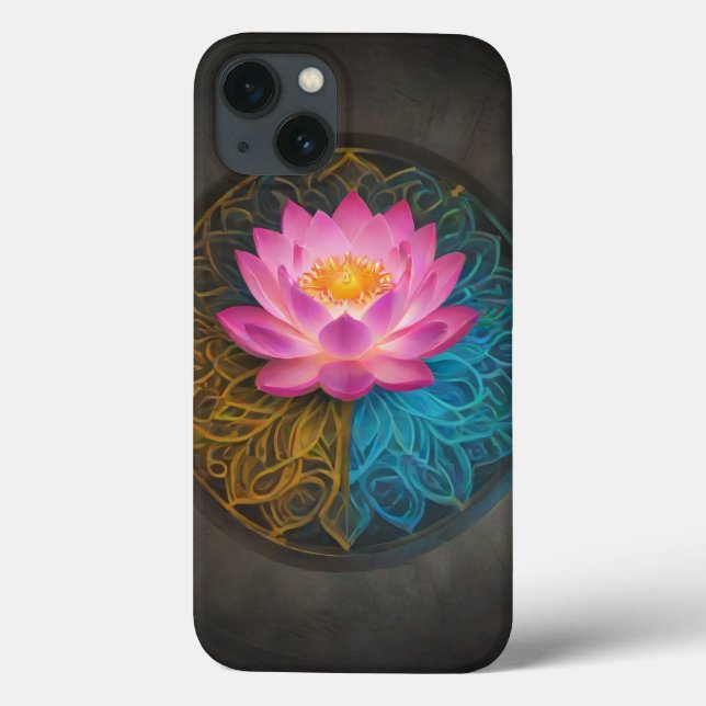 Luxurious phone case with lotus theme (Back)