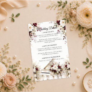 Luxurious Piano Garden Romance Wedding Enclosure Card