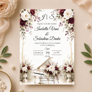 Luxurious Piano Garden Romance Wedding Invitation