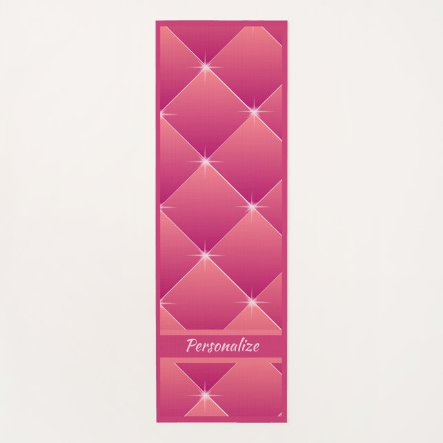 Luxurious Pink Diamond Sparkle Zen Yoga Namaste Yoga Mat (Front)
