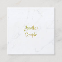 Luxurious Plain Elegant White Marble Gold Script