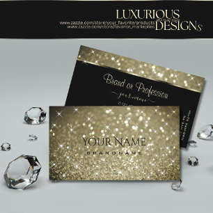 Luxurious Platinum Glitter Luminous Stars Elegance Business Card