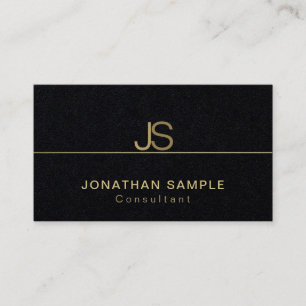Luxurious Premium Black Elegant Monogram Modern Business Card