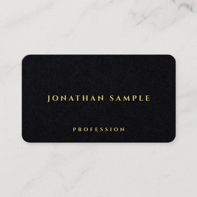 Luxurious Premium Black Paper Elegant Professional Business Card (Front)