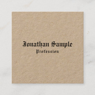 Luxurious Premium Kraft Nostalgic Classic Look Square Business Card