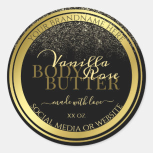 Luxurious Product Packaging Labels Black and Gold