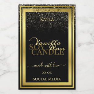 Luxurious Product Packaging Labels Black and Gold