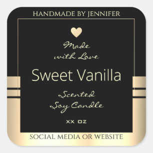 Luxurious Product Packaging Labels Black and Gold