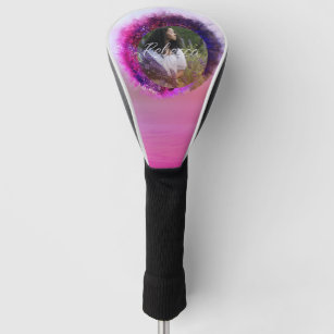 Luxurious Purple and Pink Ombre Circle Frame Golf Head Cover