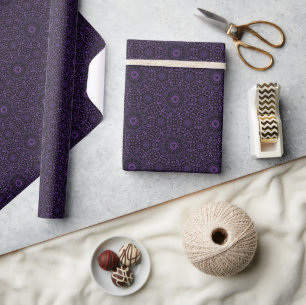 Luxurious Purple Damask Pattern Wrapping Paper