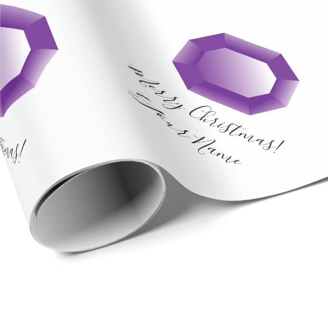 Luxurious purple gemstone custom Christmas Holiday Wrapping Paper (Roll Corner)