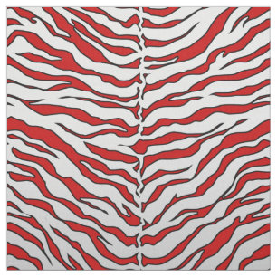 luxurious red and white animal Tiger print Fabric