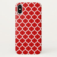 Luxurious Red Quatrefoil lattice pattern