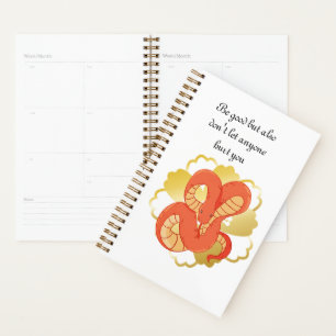 Luxurious Red Serpent & Gold Floral Art Planner - 