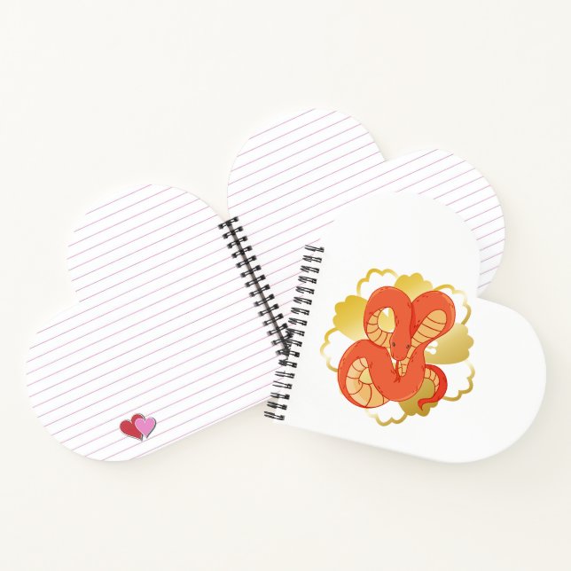 Luxurious Red Serpent & Gold Floral Art Planner -  Notebook (Inside)