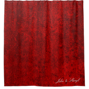 Luxurious Red Velvet Grunge Texture Shower Curtain