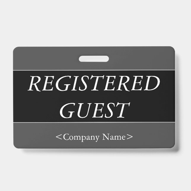 Luxurious "REGISTERED GUEST" Badge ID Badge (Front)
