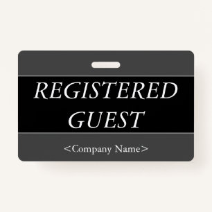 Luxurious "REGISTERED GUEST" Badge ID Badge
