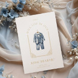 Luxurious Ring Bearer Blue Dress Ornamental Dome<br><div class="desc">Luxurious Pink Dress Ornamental Dome Arch Effect Flower Girl Proposal Card. Surprise your little ring bearer with our Luxurious Blue Suit Ornamental Dome Arch Effect Ring Bearer Proposal Card. This elegant card is designed to make the moment of asking Will you be our ring bearer? unforgettable and special. Our card...</div>