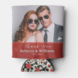 Luxurious Rose Flower Floral Wedding Can Cooler