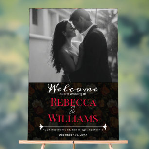 Luxurious Rose Flower Rustic Wedding Signs