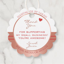 Luxurious Rose Gold and White Packaging Thank You