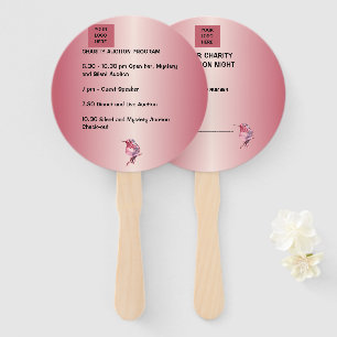 luxurious rose-gold charity  auction  hand fan