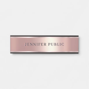 Luxurious Rose Gold Custom Elegant Modern Template Door Sign
