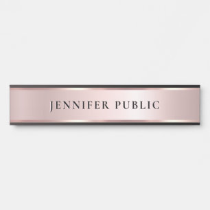 Luxurious Rose Gold Custom Elegant Modern Template Door Sign