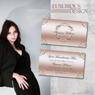 Luxurious Rose Gold Ornate Impressive and Creative Business Card
