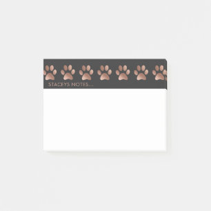 Luxurious Rose Gold Paw Print Animal Lover Post-it Notes