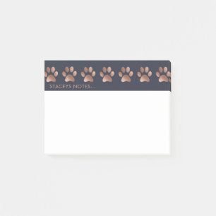 Luxurious Rose Gold Paw Print Animal Lover Post-it Notes